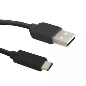 USB 2.0 cable QOLTEC 50496, USB-C to USB-A, 0.25 m, black