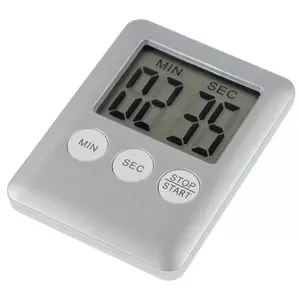 Electrical daily timer KAISER 4216, digital display, silver, 1.5V battery, 70×53×8 mm