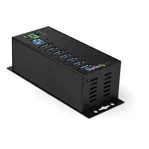 7-портовый USB 3.0 хаб StarTech.com HB30A7AME — металлический промышленный USB-A хаб, 7 портов, USB 3.2 Gen 1 (5 Гбит/с), питание AC, монтаж DIN/стена/стол