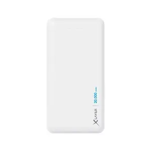 Power bank XLAYER 217286 — 20000 mAh LiPo, 2× USB-A, 1× USB-C, White