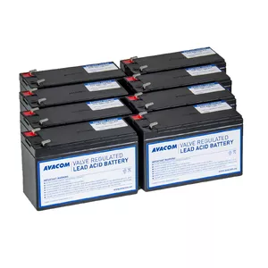 UPS akumulators AVACOM AVA-RBC105-KIT — hermētiska svina-skābe (VRLA), 8 gab., 151×65 mm, melns