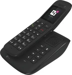 DECT-телефон для стационарной связи Telekom Sinus A 32 — беспроводная трубка, громкая связь, определитель номера, автоответчик, телефонная книга 200, цвет эбеновое дерево