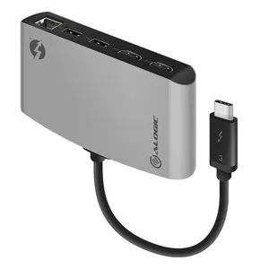 Portable Docking Station ALOGIC ThunderBolt 3 Dual Display 4K Space Grey