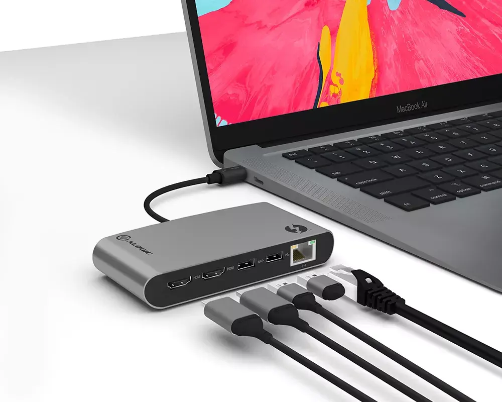 Portable Docking Station ALOGIC ThunderBolt 3 Dual Display 4K Photo 3