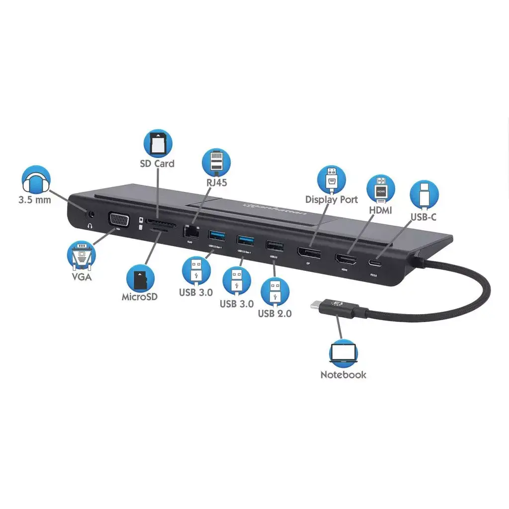USB-C Doks Hubs Manhattan 153478 Photo 14