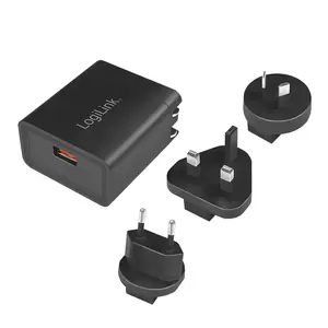 LogiLink PA0188 USB Travel Adapter, 18W QC 3.0 Wall Charger
