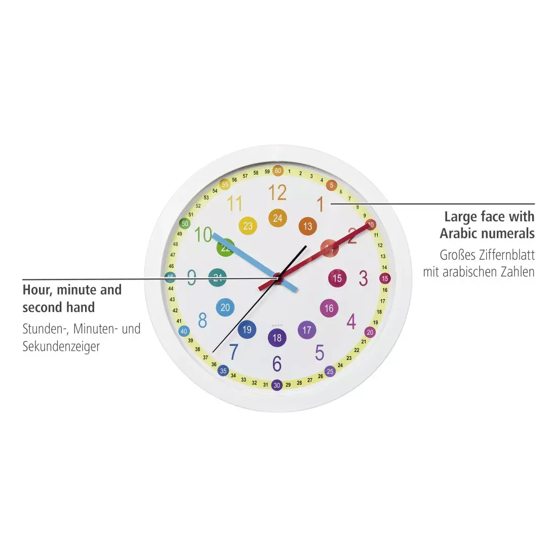 Кварцевые часы Hama Easy Learning Circle Multicolour Photo 5