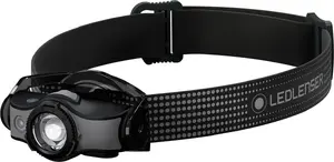 Galvas lukturis Ledlenser MH5 — uzlādējams LED lukturis, 400 lm, darbības rādiuss 180 m, IP54, 750 mAh Li‑Ion, 2 režīmi