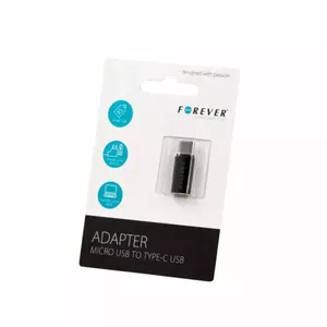 Adapter forever micro USB to USB-C black — reversible connector for charging and data transfer