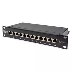 Patch Panel Digitus CAT 6A 12-Port 1HE 10" Black