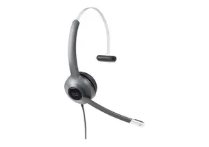 Vadu austiņas Cisco Headset 521 vienas auss uzliekamās ar USB-A adapteri ogļu pelēkā krāsā