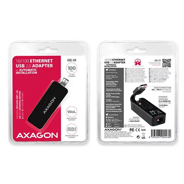 AXAGON ADE-XR USB 2.0 Type-A Fast Ethernet адаптер Photo 8