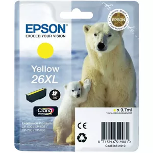 Оригинальный струйный картридж Epson 26XL желтого цвета повышенной емкости