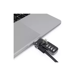 Lock adapter for MacBook Pro 13" (M1 & M2) — Compulocks Ledge with combination cable lock, silver