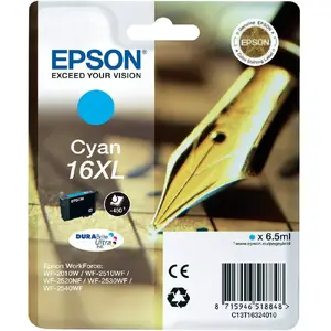 Оригинальный картридж Epson C13T16324010 – DURABrite Ultra Cyan, повышенная ёмкость (XL), 1 шт.