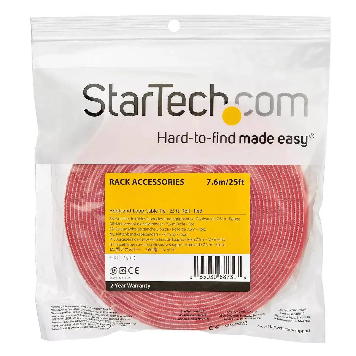 Hook & Loop kabeļu saite StarTech.com HKLP25RD Photo 4