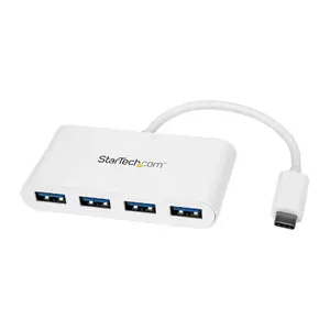 USB-C хаб 4 порта StarTech HB30C4ABW — 4x USB-A SuperSpeed 5 Гбит/с, USB 3.2 Gen 1, питание от шины, белый
