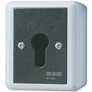 Atslēgas slēdzis JUNG 806.28 G — 2P, vadu, 250 V AC, 16 A, melns/balts
