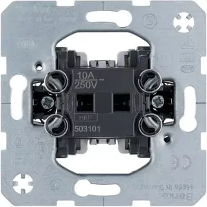 Berker 503101 Single Push-Button Switch, Metallic, 250V 10A