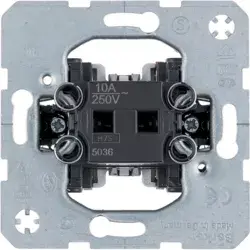 Nospieduma slēdzis berker 5036 — metāla/plastmasas korpuss, melns metāliskais, 250 V AC, 10 A, 71×71×41.6 mm