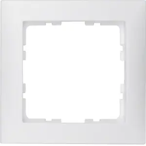 Wall plate / switch cover berker 10119909, white plastic, screwless, single unit