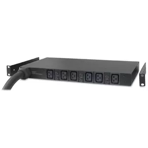 APC Basic Rack PDU AP7526 1U Horizontal Power Distribution Unit with 6 C19 Outlets 400V 3-Phase Input and 2.44m Cable