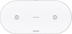 Индуктивное зарядное устройство 10W Dual от usams модель CD120JN01 — беспроводное двойное 10W белое