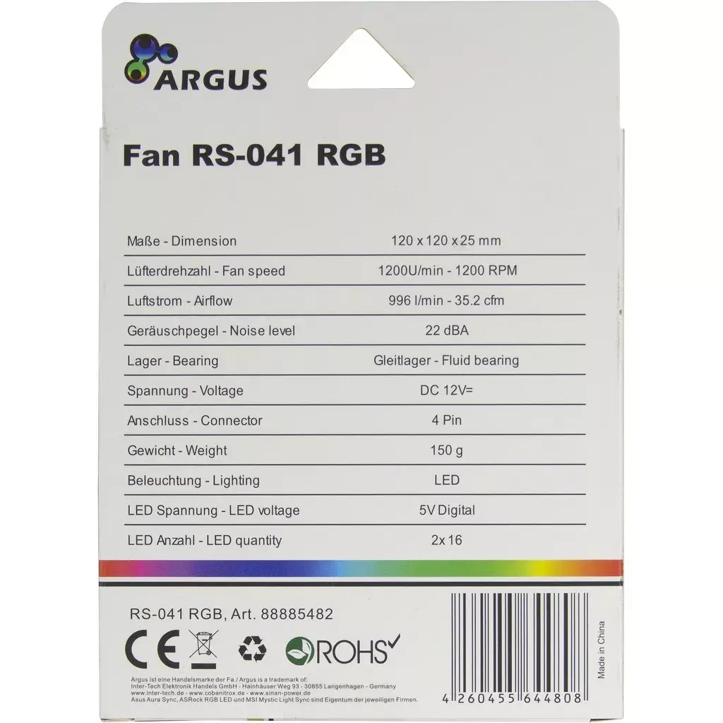 Fan Inter-Tech RS-041 RGB Photo 5