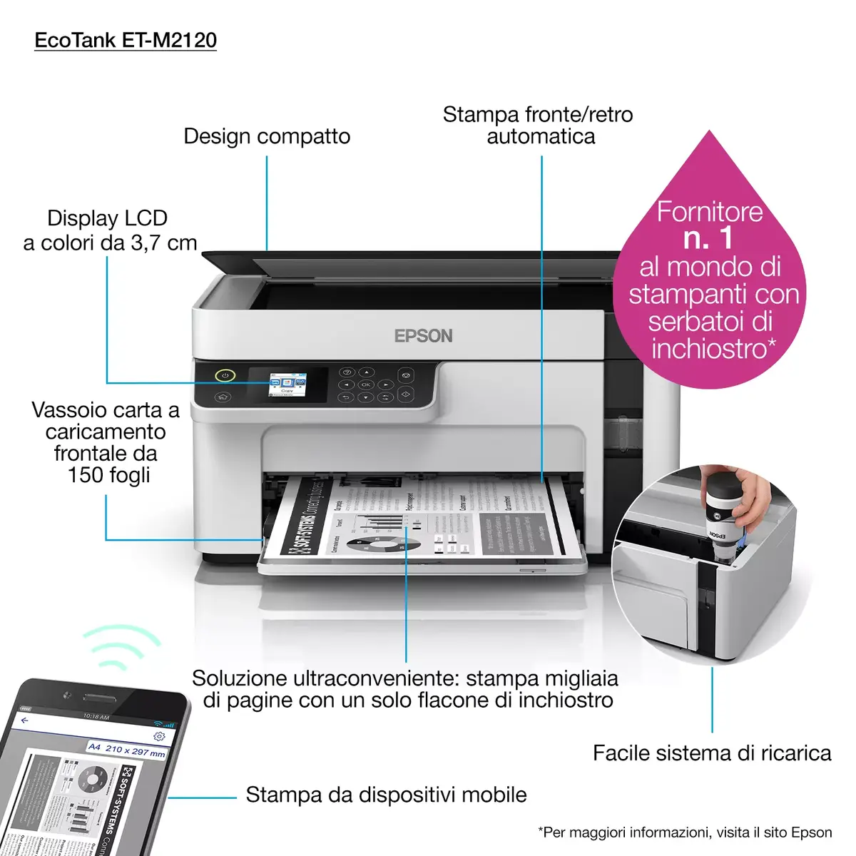 Daudzfunkcionālā ierīce Epson EcoTank ET-M2120 Photo 43