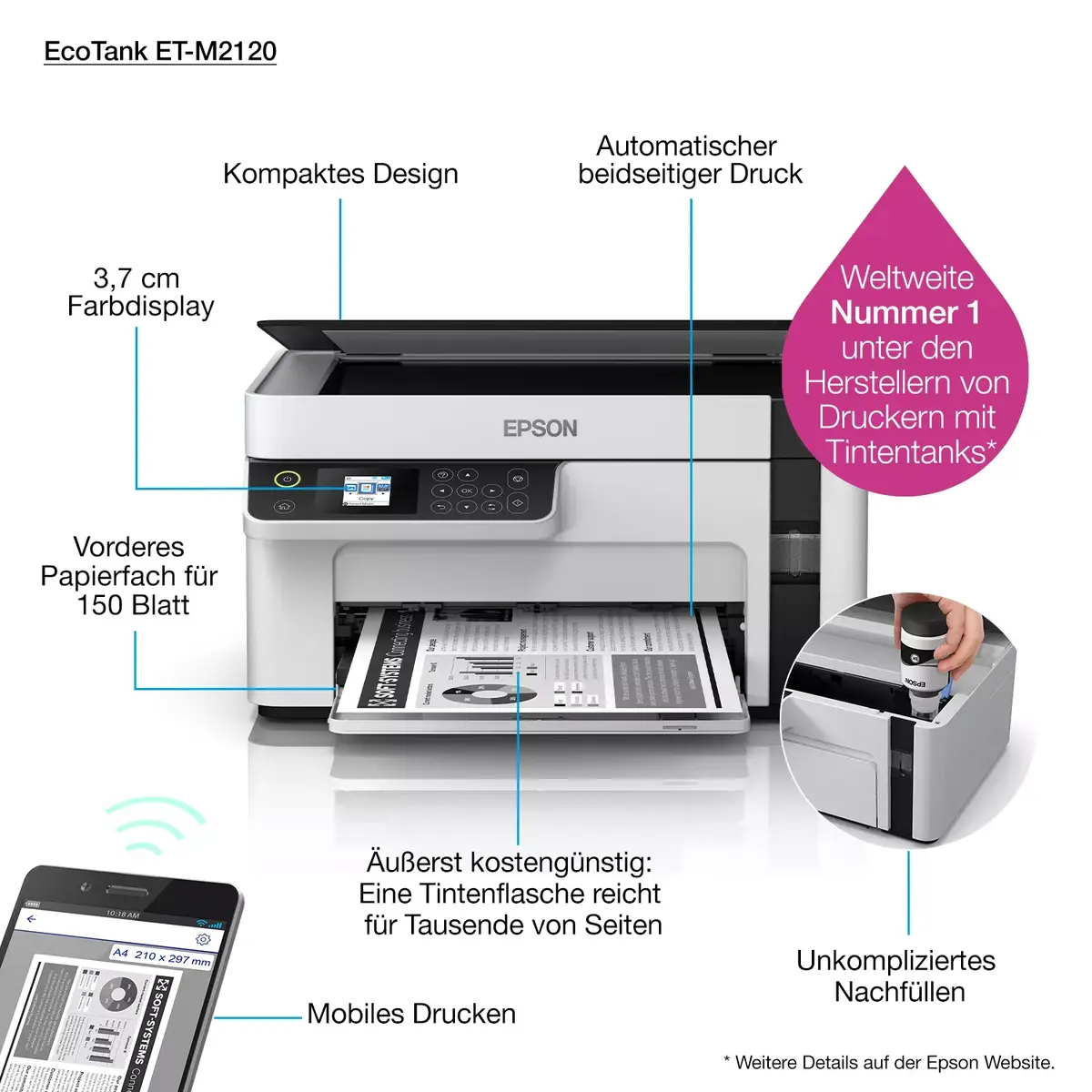 Daudzfunkcionālā ierīce Epson EcoTank ET-M2120 Photo 45