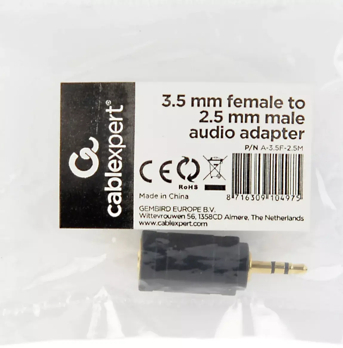 Cable gender changer Gembird A-3.5F-2.5M Photo 2