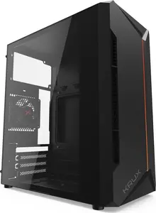 PC case KRUX Astro Cube Black — cube chassis, supports micro ATX/mini‑ITX, 1×3.5" + 2×2.5" bays, side window, max PSU 28 cm, max cooler height 136 mm