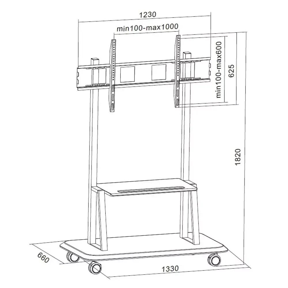 TECHLY ICA-TR31 grīdas statīvs 55"–120" Photo 3