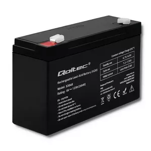 Sealed AGM rechargeable battery QOLTEC 6V 12Ah for UPS and backup power