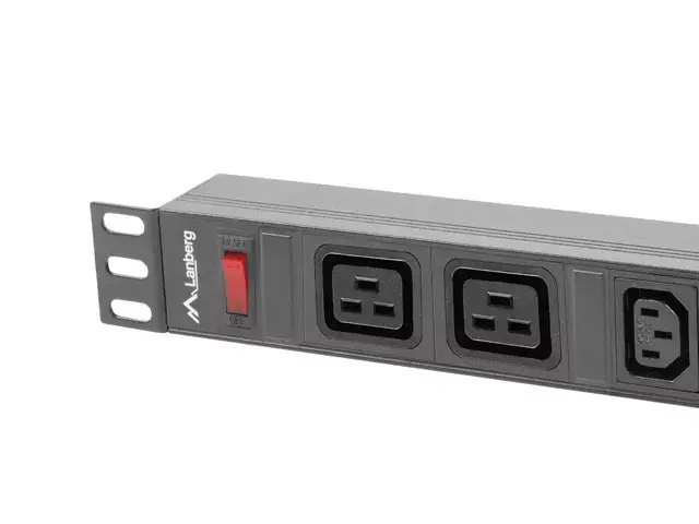 LANBERG PDU-02I1908I-0200-C20-BK PDU 1U 10×C13 16A Photo 3