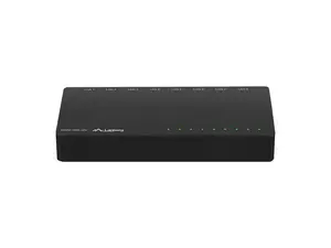Unmanaged switch LANBERG DSP2-1008-12V — 8× Gigabit RJ-45, 16 Gbit/s, 4000 MAC, AC adapter included