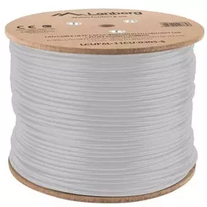 Сетевой кабель LANBERG LCUF6L-11CU-0305-S U/FTP Cat6a на барабане, 305 м, 23 AWG, 500 МГц, серый