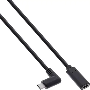 InLine USB 3.2 Gen.1x2 Cable USB-C male angled female black 1m