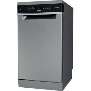 Semi-built-in dishwasher WHIRLPOOL WSBO 3O34 PF X, slim 45 cm, 10 place settings, 44 dB, 9 L/cycle
