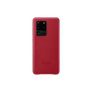 Vāciņš Samsung EF-VG988 priekš Galaxy S20 Ultra, ādas, piemērots 6.9" ekrānam, sarkans
