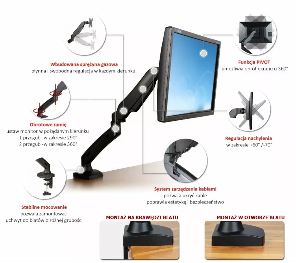 Monitor holder ART RAMART L-11GD 13–27 inch Photo 4