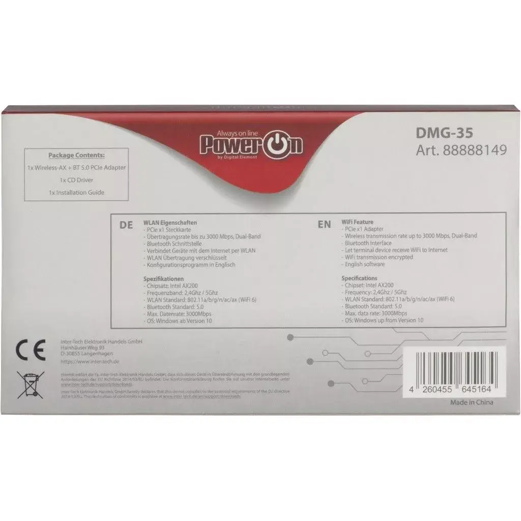 Внутренний адаптер WLAN / Bluetooth Inter-Tech DMG-35 Photo 6