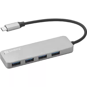 Sandberg USB-C to 4 x USB 3.0 Hub SAVER USB 2.0 Type-C Sudrabs