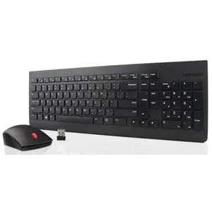 Клавиатура и мышь Lenovo 4X30M39497 — Беспроводной RF 2.4 ГГц, полноразмерная QWERTY клавиатура, лазерная мышь 1200 DPI, англ. раскладка, чёрный