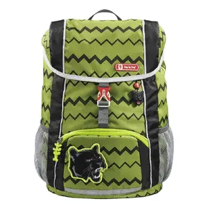 School backpack Step by step Wild Cat — 13 L, 380 g, black/green