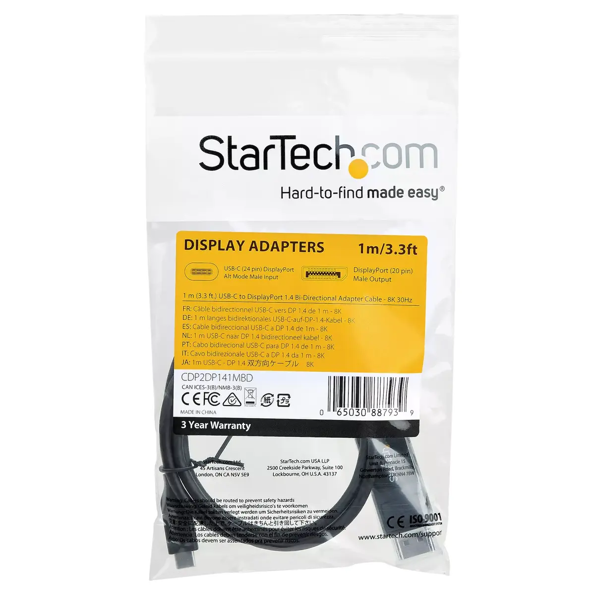 USB C uz DisplayPort kabelis StarTech CDP2DP141MBD Photo 5