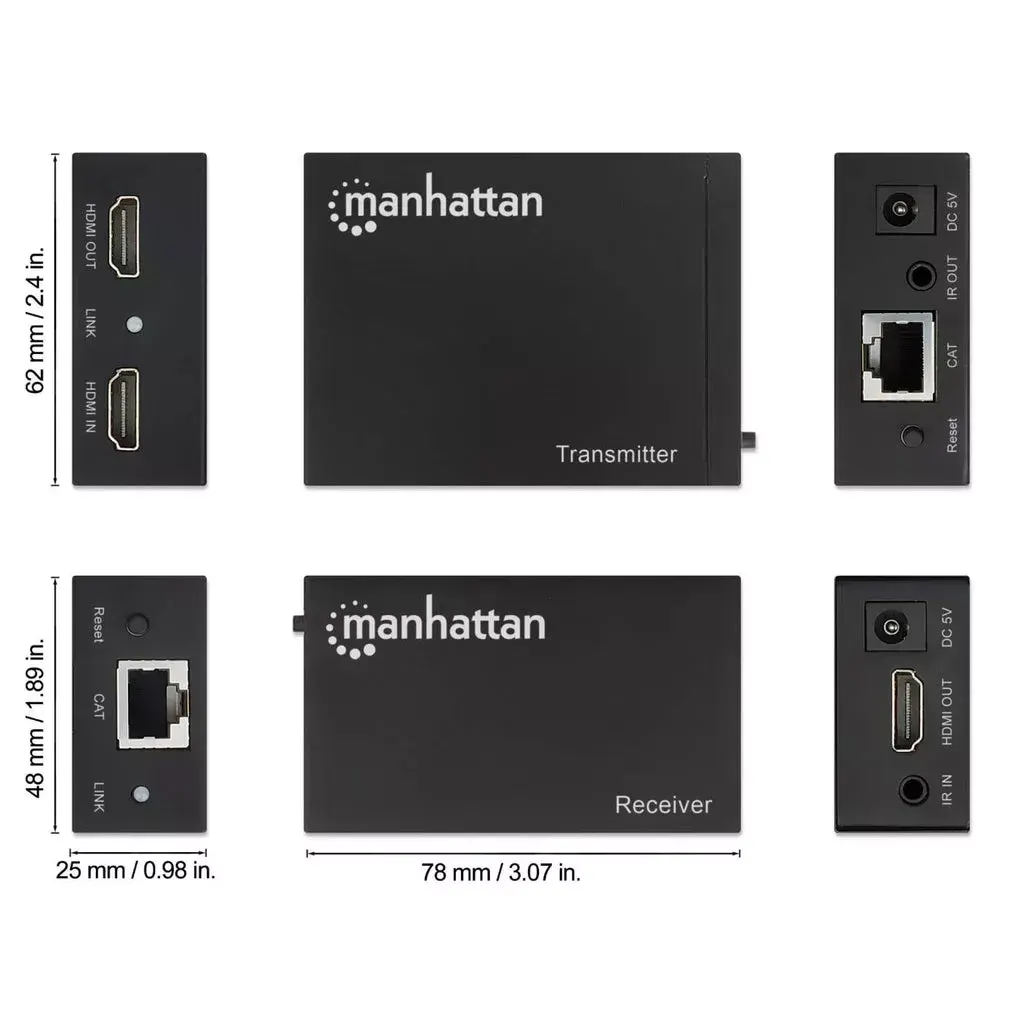 AV передатчик и приемник Manhattan HDMI 1080p по Ethernet удлинитель Photo 7