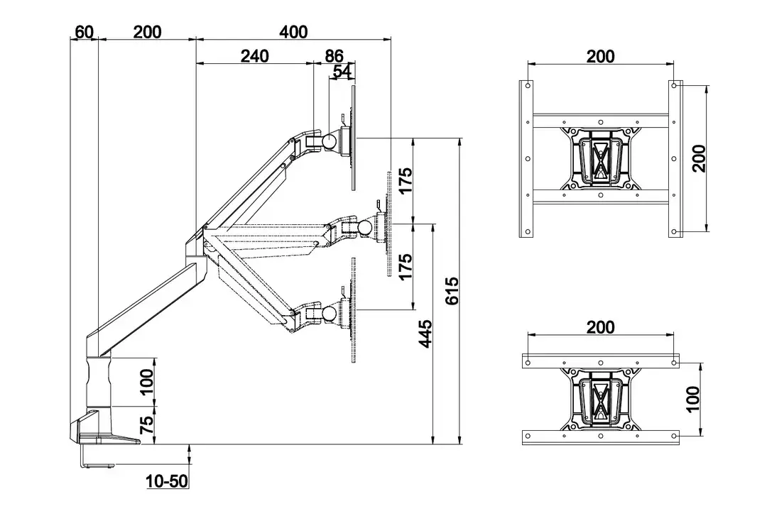 Gāzes pacēlājs XL vienotais stiprinājums Multibrackets M Photo 22