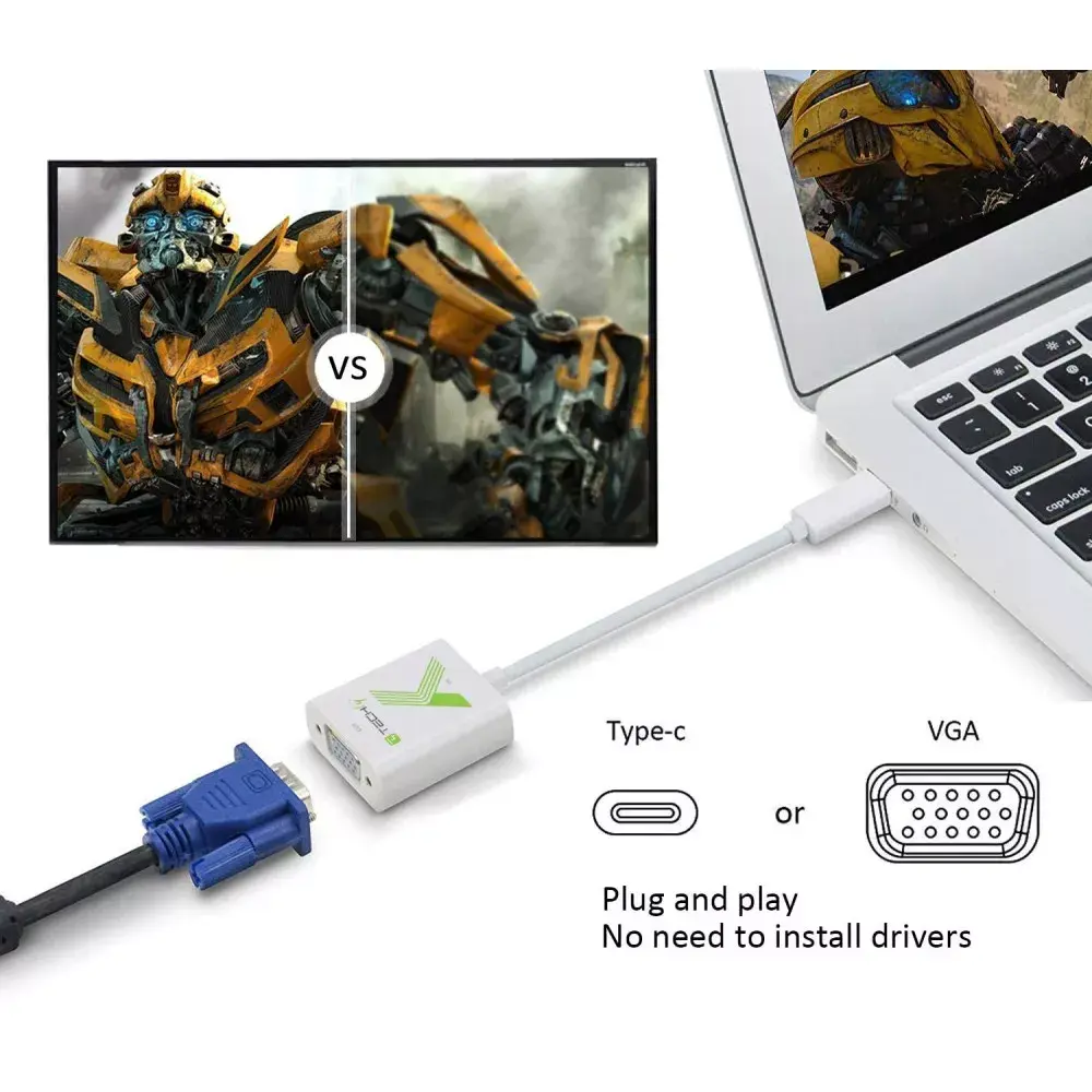 TECHLY USB Type‑C to VGA adapter cable USB 3.1 Photo 3