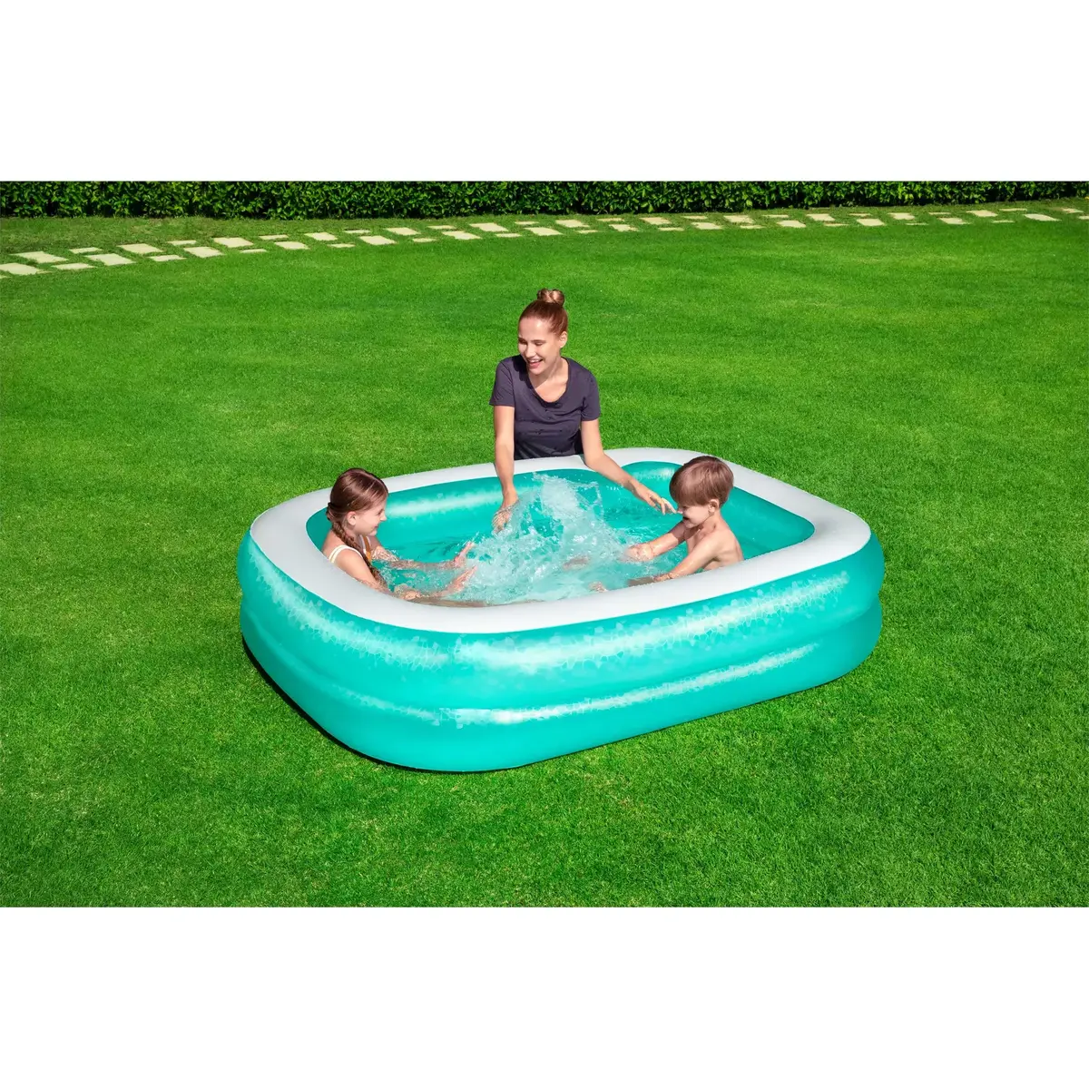 Inflatable pool Bestway Blue Rectangular Family Pool Photo 6